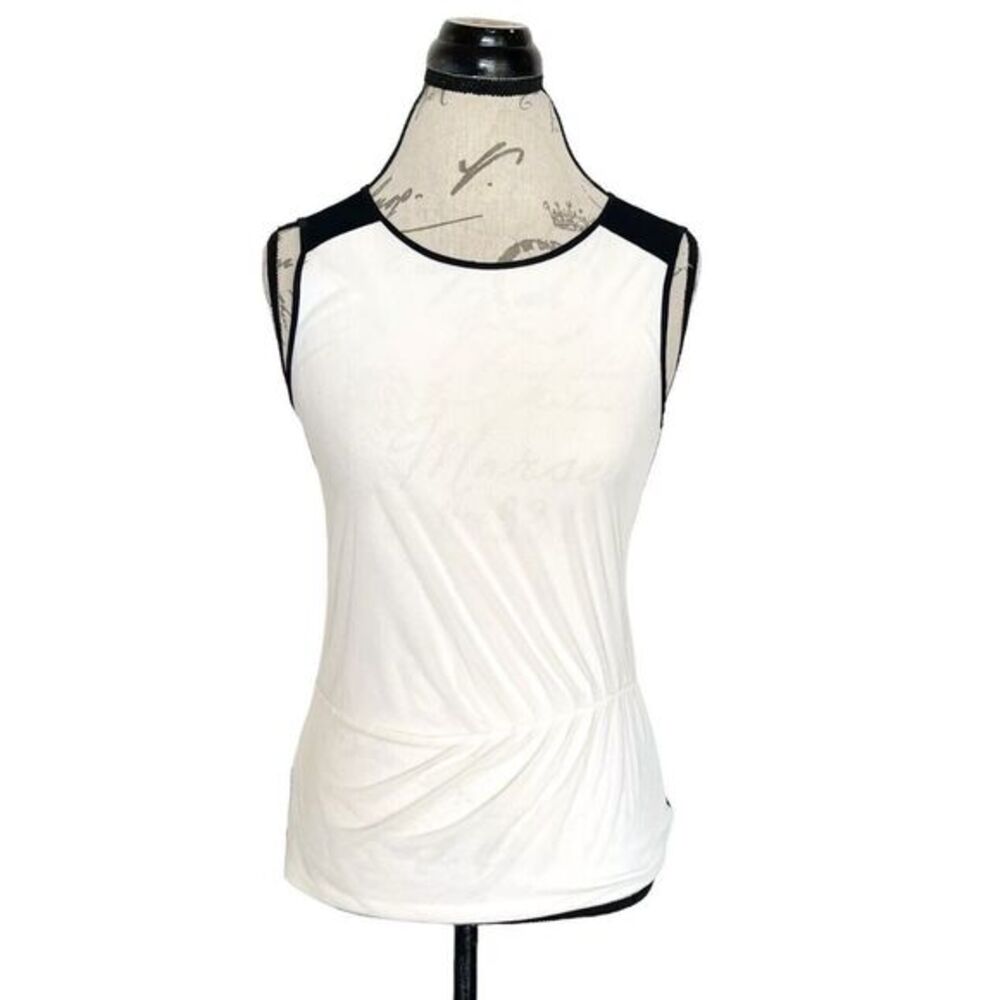 Ann Taylor Womens Blouse Sz XS Top Sleeveless Mesh Cocktail Retro Glam Office
